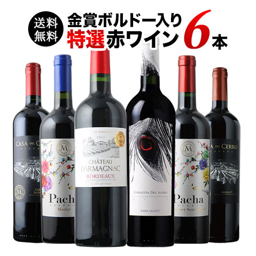 金賞ボルドー＆カリスマ醸造家 特選赤ワイン6本セット 送料無料 赤ワインセット「3/8更新」