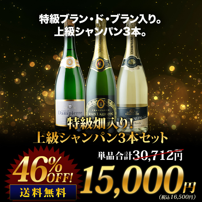 Sale 17 特級畑入り 上級シャンパン3本セット 送料無料 シャンパンセット ワイン通販ならワインショップソムリエ