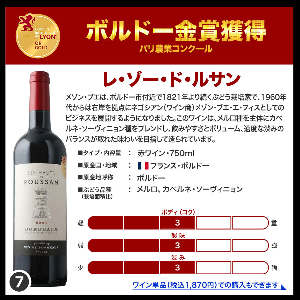 全部金賞ボルドー赤ワイン10本セット 送料無料 赤ワインセット「9/30