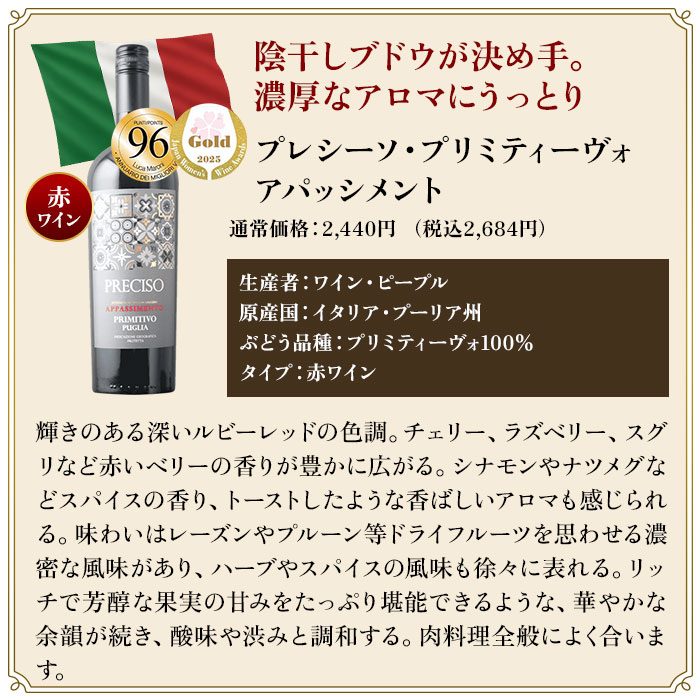 プレシーソ・プリミティーヴォ アパッシメント／ワイン・ピープル