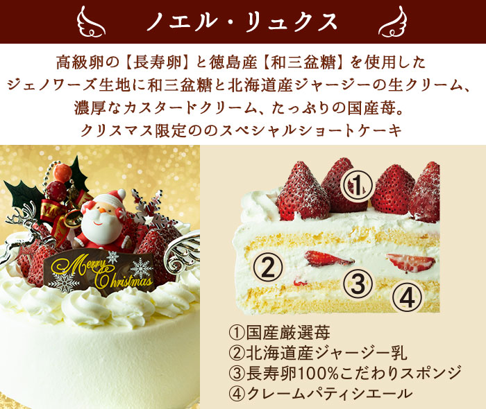 【六本木店頭受取のみ】手作りのクリスマスケーキ2024　ノエル・リュクス～special style仕立て～（5号 5～6名様サイズ）【ココアンジュ】