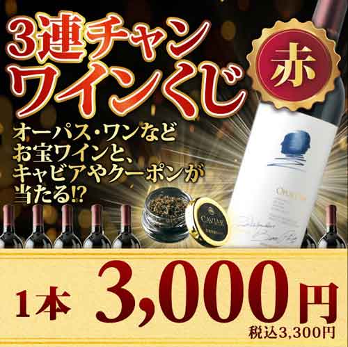 【数量・期間限定！】14周年記念・3連チャン！ソムリエ名物ワインくじ(赤ワイン)