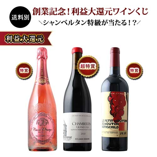 【WEB限定】創業記念！利益大還元ワインくじ （赤・白・泡・シャンパンミックス）送料別