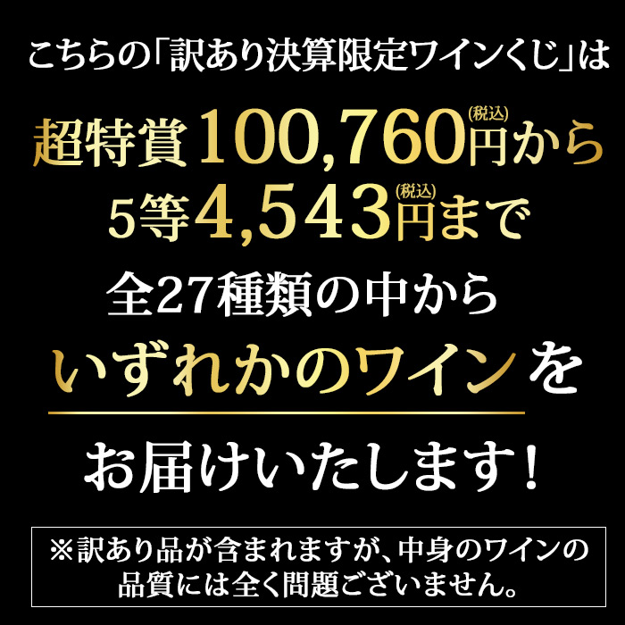 訳あり決算限定ワインくじ