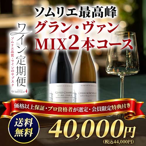ソムリエ最高峰　グラン・ヴァンMIX2本コース（1ヶ月毎お届け）送料無料 ワインセット