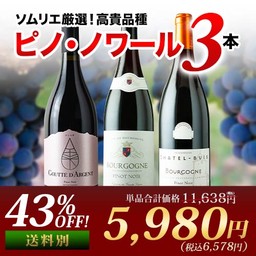 ピノ・ノワール3本セット 赤ワインセット【第31弾】「6/19更新」