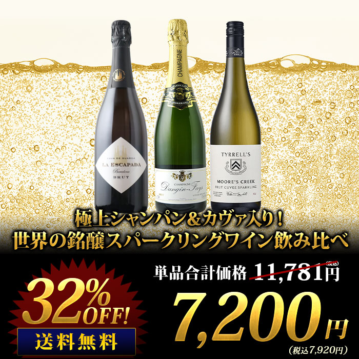 極上シャンパン＆カヴァ入り！世界の銘醸スパークリングワイン飲み比べ 送料無料 シャンパン・スパークリングワインセット「3/25更新」