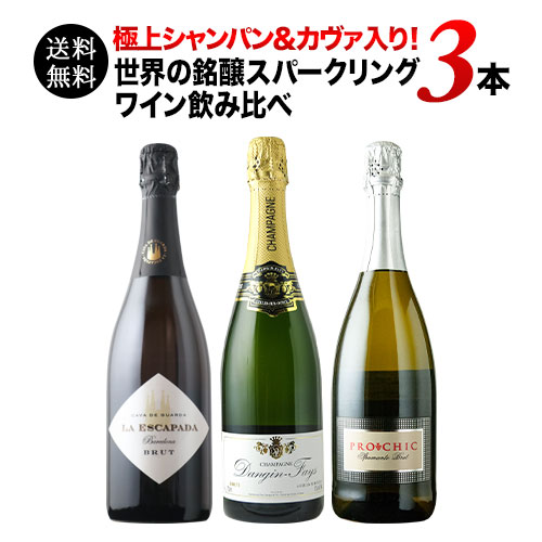 シャンパン　スパークリングワイン　白ワイン 6本セット　詰合せ　飲み比べ シャンパン スパークリングワイン 白ワイン 6本セット 詰合せ
