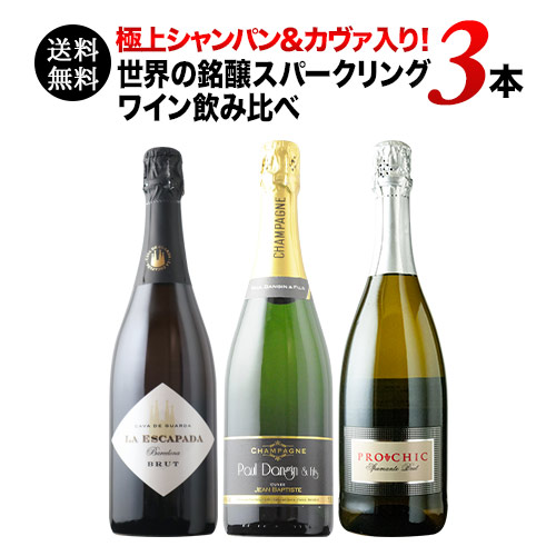 極上シャンパン＆カヴァ入り！世界の銘醸スパークリングワイン飲み比べ