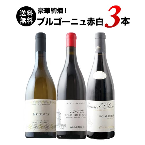豪華絢爛!ブルゴーニュ赤白3本セット(赤ワイン2本・白ワイン1本) 送料無料 ミックスワインセット