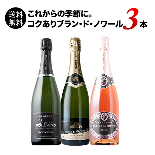 これからの季節に。コクありブラン・ド・ノワール3本セット 送料無料 ワインセット