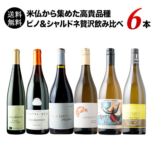 米仏から集めた高貴品種ピノ&シャルドネ贅沢飲み比べ6本セット 送料無料