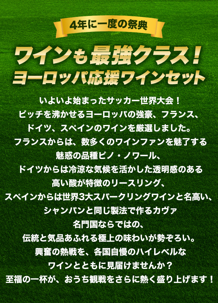 欧州こそサッカーの本場!ヨーロッパワイン三銃士セット