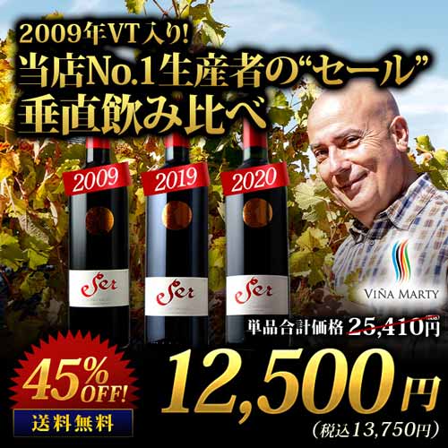2009年VT入り！当店No.1生産者の”セール”垂直飲み比べ  送料無料 赤ワインセット