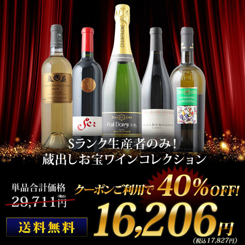 Sランク生産者のみ！蔵出しお宝ワインコレクション 送料無料 ワインセット