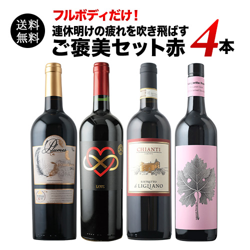 フルボディだけ！連休明けの疲れを吹き飛ばすご褒美セット赤 送料無料 赤ワインセット