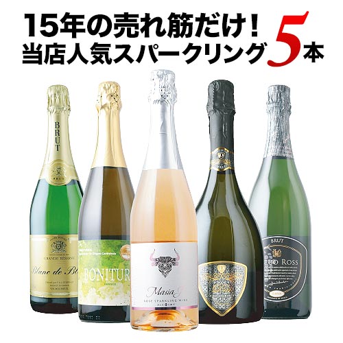 15年の売れ筋だけ！当店人気スパークリングワイン5本セット【第55弾】「4/8更新」