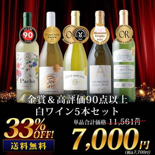 金賞＆高評価90点以上の赤ワイン5本セット 送料無料 赤ワイン