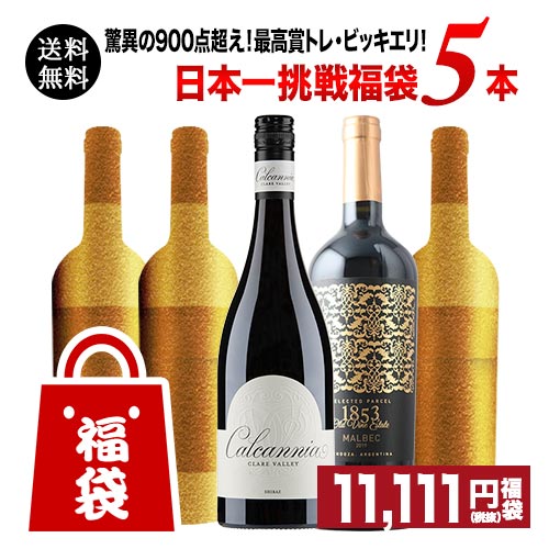 SALE「7」驚異の900点超え！最高賞トレ・ビッキエリ！満足度日本一に挑戦　日本一挑戦福袋（赤ワイン5本） 送料無料