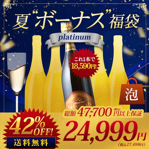 SALE「福袋」すべてシャンパン&希少ミレジメ入り！“夏”ボーナス”福袋 platinum 泡 送料無料