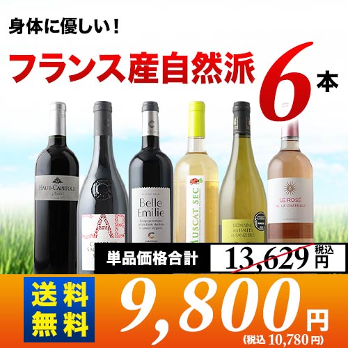 フランス自然派ワイン6本セット 第24弾 送料無料 赤3本＆白2本＆ロゼ1本 ワインセット「1/21更新」