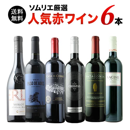 ソムリエ人気赤ワイン6本セット 第61弾 送料無料 赤ワインセット「10/1