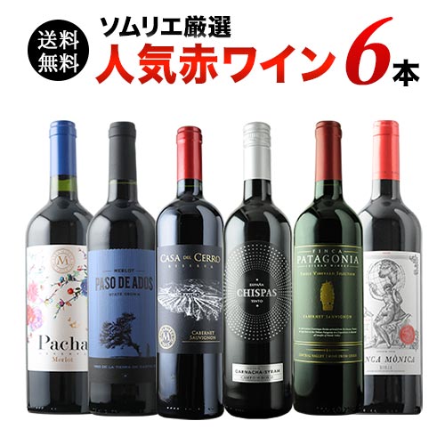 ソムリエ人気赤ワイン6本セット 第62弾 送料無料 赤ワインセット「10/28更新」
