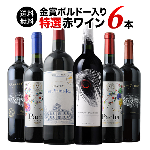 金賞ボルドー＆カリスマ醸造家 特選赤ワイン6本セット 送料無料 赤ワインセット「11/20更新」