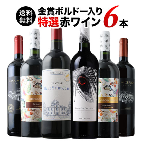 金賞ボルドー＆カリスマ醸造家 特選赤ワイン6本セット 送料無料 赤ワインセット「9/8更新」