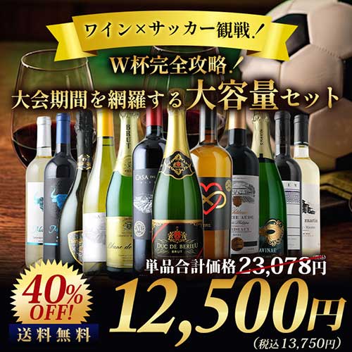 W杯完全攻略！大会期間を網羅する大容量セット 赤4本＆白4本＆泡4本