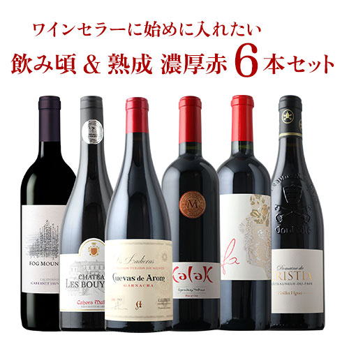 セラーが届く瞬間に理想のコレクション 飲み頃&熟成濃厚赤6本セット 送料無料 赤ワインセット