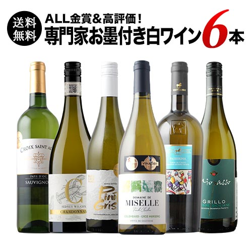 ALL金賞＆高評価！専門家お墨付き白ワイン6本セット 送料無料 白ワインセット