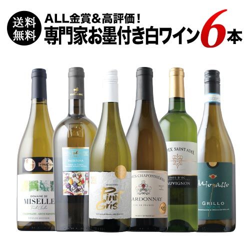 ALL金賞＆高評価！専門家お墨付き白ワイン6本セット 送料無料 白ワインセット