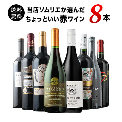 当店ソムリエが選んだ「ちょっといいワイン」赤ワイン8本セット 送料