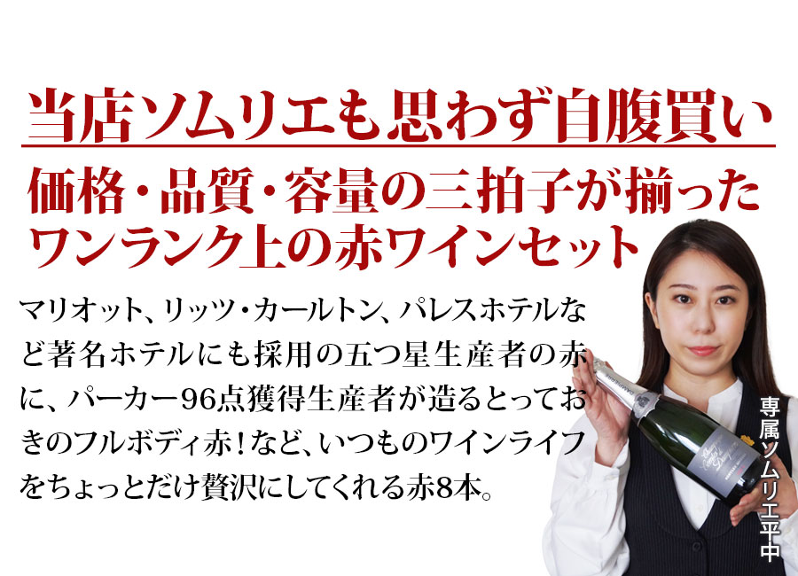 当店ソムリエが選んだ「ちょっといいワイン」赤ワイン8本セット 送料無料 ワインセット「9/29更新」