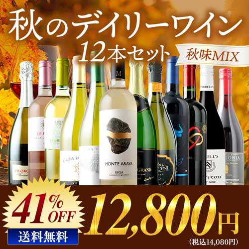 秋のデイリーワイン12本セット 秋味MIX 送料無料