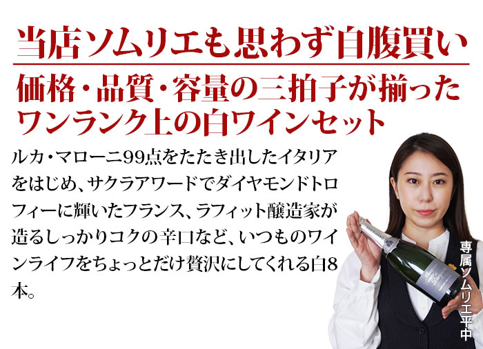 当店ソムリエが選んだ“ちょっといい”白ワイン8本セット 送料無料 白ワインセット「11/21更新」