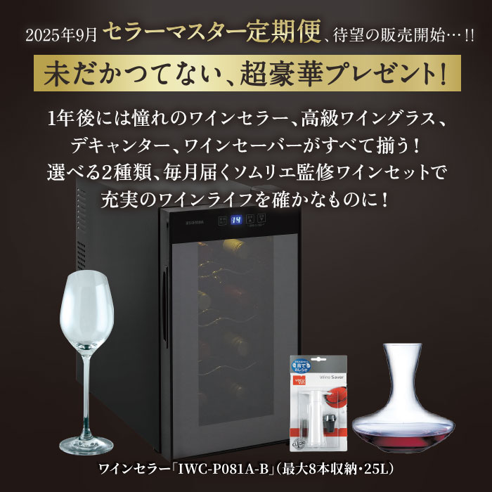 セラーマスター定期便 ボルドー・ブルゴーニュ赤2本（1ヶ月毎お届け） 送料無料 赤ワインセット