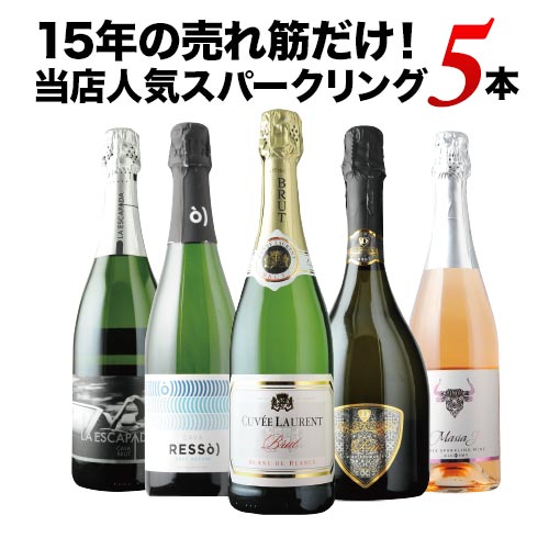 15年の売れ筋だけ！当店人気スパークリングワイン5本セット（スパークリングワイン4本・ロゼスパークリングワイン1本）【第47弾】「8/22更新」