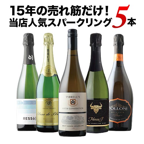 15年の売れ筋だけ！当店人気スパークリングワイン5本セット【第49弾】「12/26更新」