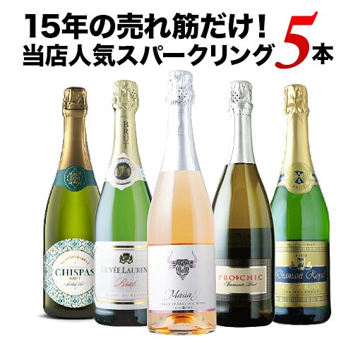 15年の売れ筋だけ！当店人気スパークリングワイン5本セット【第52弾】「12/3更新」