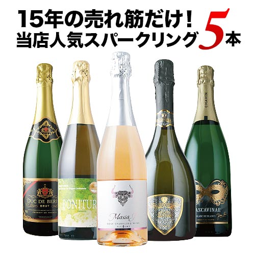 15年の売れ筋だけ！当店人気スパークリングワイン5本セット【第56弾