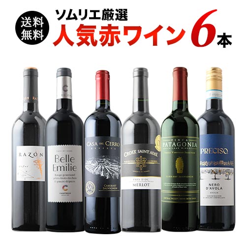 ソムリエ人気赤ワイン6本セット 第58弾 送料無料 赤ワインセット「9/19更新」