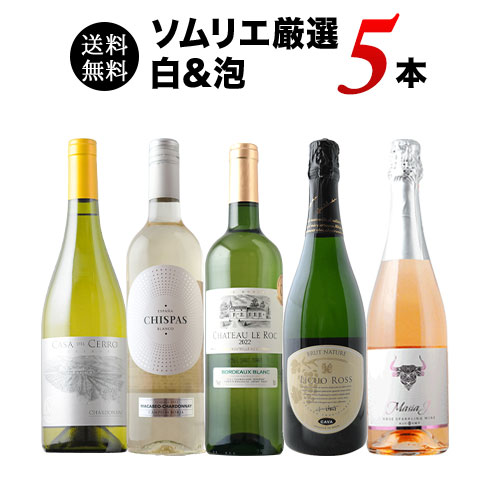 36か月長期熟成カヴァ&金賞白入り！ソムリエ厳選白&泡5本セット 送料無料「12/25更新」