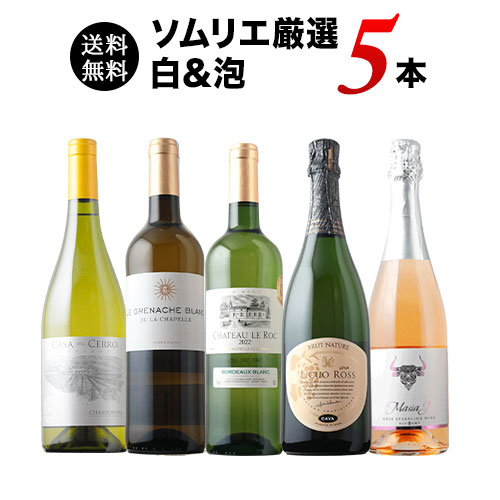 36か月長期熟成カヴァ&金賞白入り！ソムリエ厳選白&泡5本セット 送料無料「4/27更新」