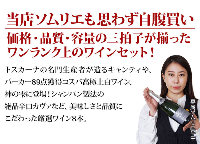 当店ソムリエが選んだ「ちょっといい」赤白泡ワイン8本セット 送料無料 ワインセット「7/17更新」