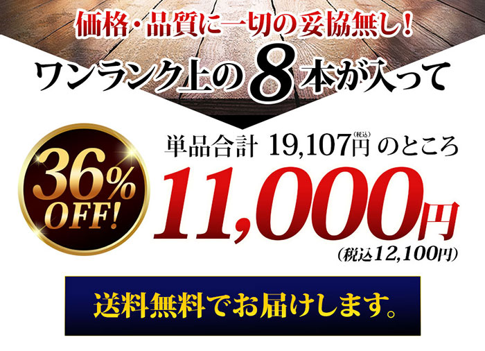 当店ソムリエが選んだ「ちょっといい」赤白泡ワイン8本セット 送料無料 ワインセット「9/16更新」