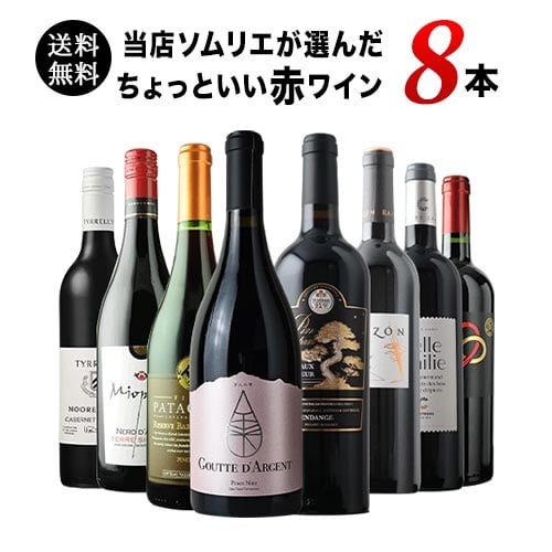 当店ソムリエが選んだ「ちょっといいワイン」赤ワイン8本セット 送料