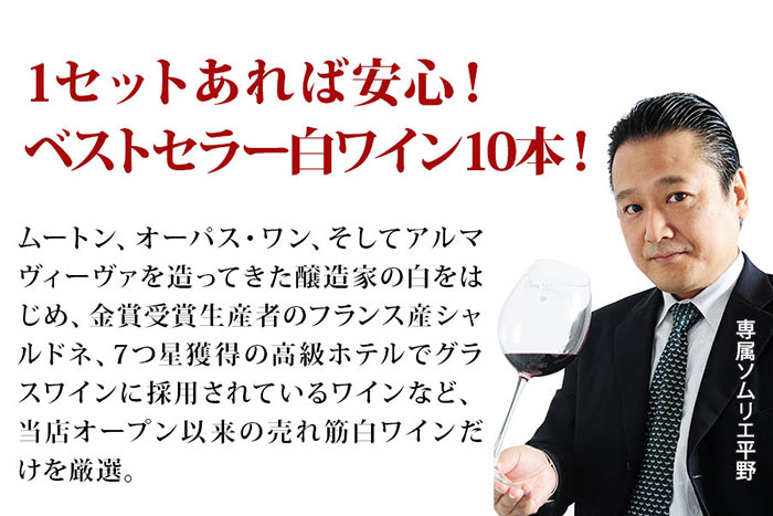 ベストセラー白ワイン10本セット 送料無料 白ワインセット「10/2更新