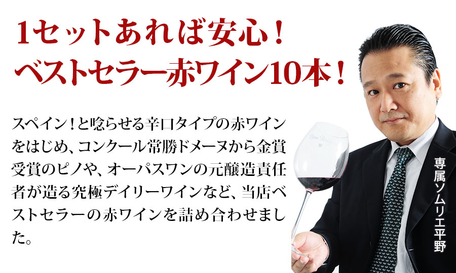 当店ベストセラー赤ワイン10本セット 送料無料 赤ワインセット「9/3更新」